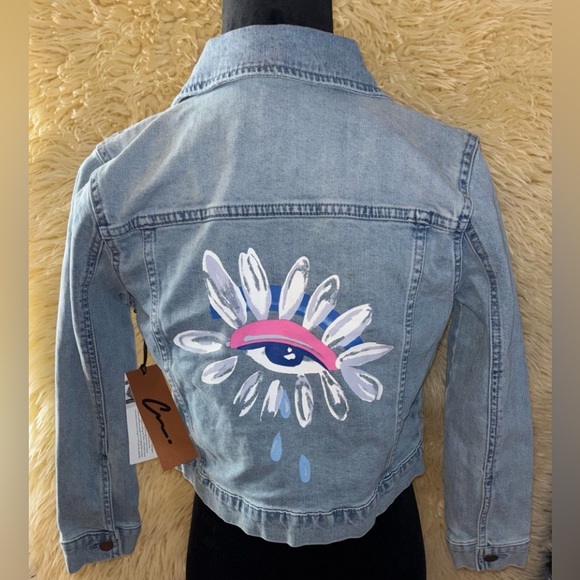 Nordstrom Jackets & Blazers - Nordstrom Denim Jacket with Artistic Eye Design